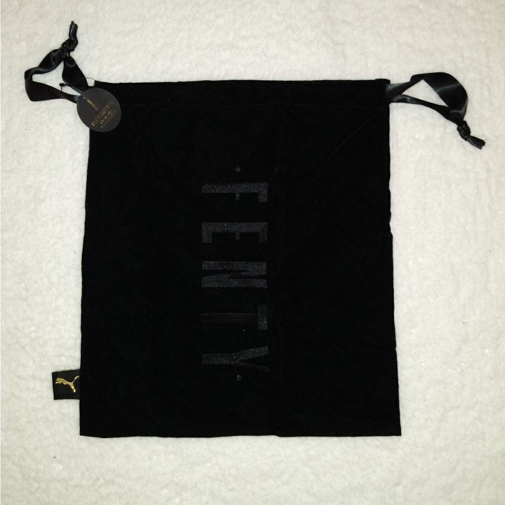 Fenty Velvet Shoe Bag Black Sash Ribbon Drawstring - Picture 3 of 4